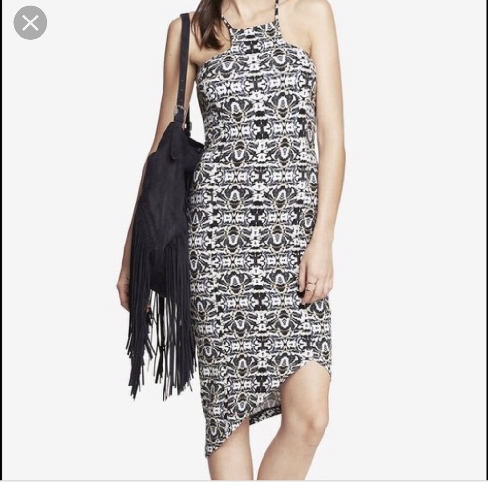 Express asymmetrical bodycon dress